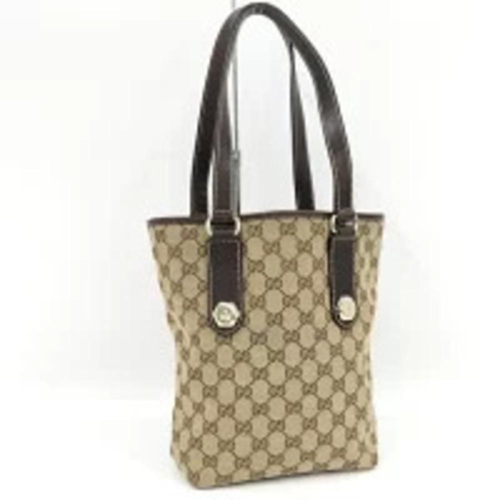 GUCCI Tote Bag GG Canvas Brown